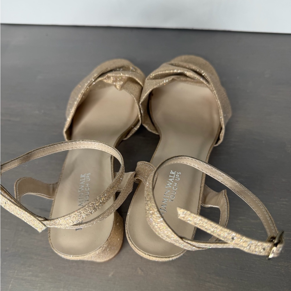Touch Ups Benjamin Walk Champagne Sparkle Sandals Sling Back Open Toe Sz 10.5 - Picture 6 of 11